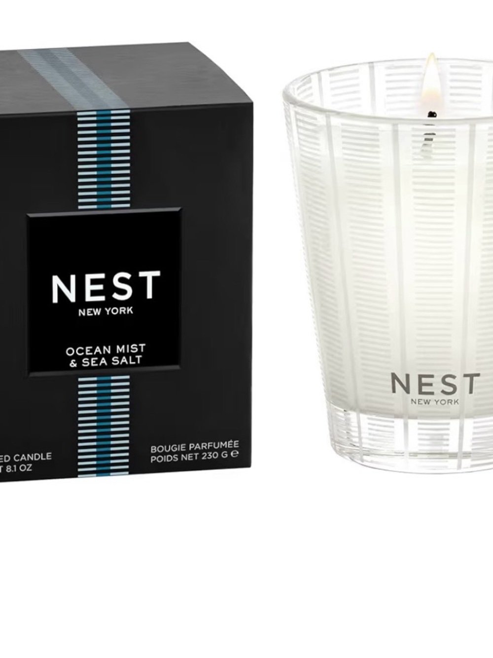 NEST Fragrances Ocean Mist & Sea Salt Candle - White and Black
